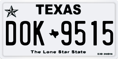TX license plate DOK9515