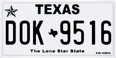 TX license plate DOK9516