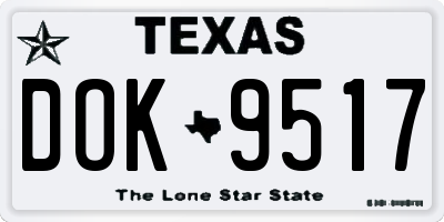 TX license plate DOK9517