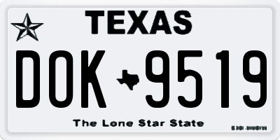 TX license plate DOK9519