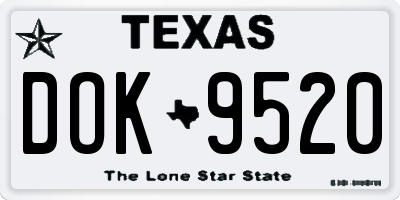 TX license plate DOK9520