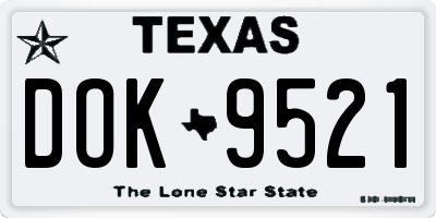 TX license plate DOK9521