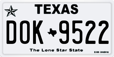 TX license plate DOK9522