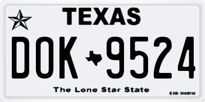 TX license plate DOK9524
