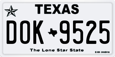 TX license plate DOK9525