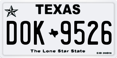 TX license plate DOK9526