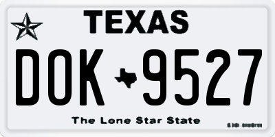 TX license plate DOK9527