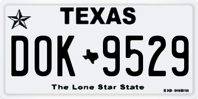 TX license plate DOK9529