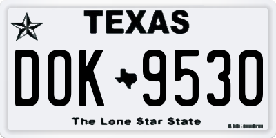 TX license plate DOK9530