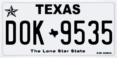 TX license plate DOK9535