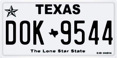 TX license plate DOK9544