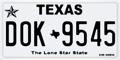 TX license plate DOK9545