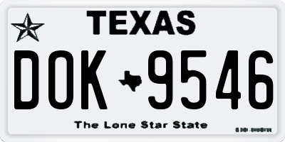 TX license plate DOK9546