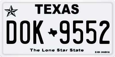 TX license plate DOK9552