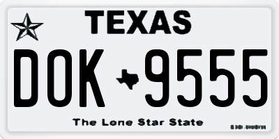 TX license plate DOK9555