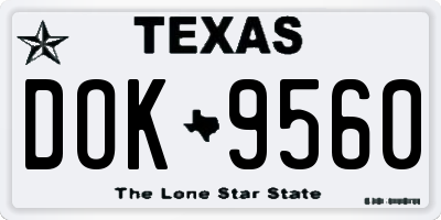 TX license plate DOK9560