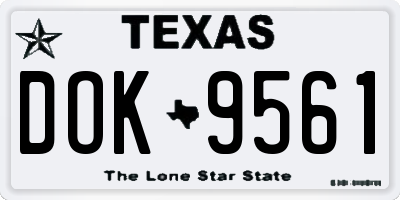 TX license plate DOK9561