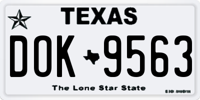 TX license plate DOK9563