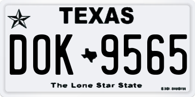 TX license plate DOK9565