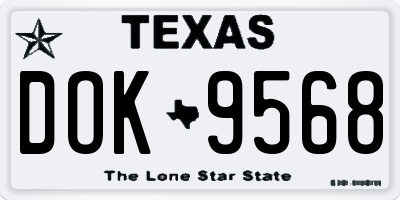 TX license plate DOK9568
