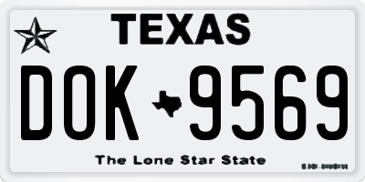 TX license plate DOK9569