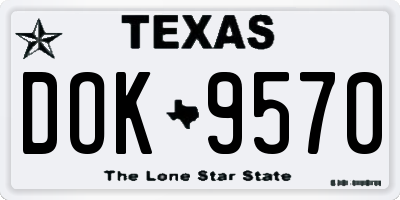 TX license plate DOK9570