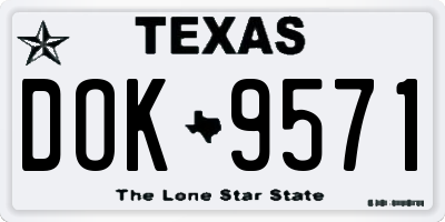 TX license plate DOK9571