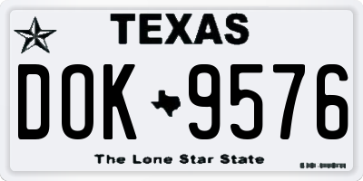 TX license plate DOK9576