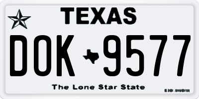 TX license plate DOK9577