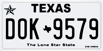 TX license plate DOK9579