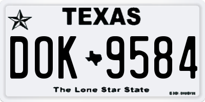 TX license plate DOK9584