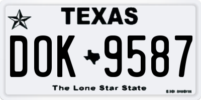 TX license plate DOK9587