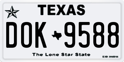 TX license plate DOK9588