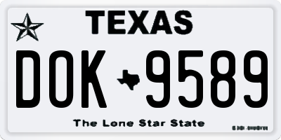 TX license plate DOK9589