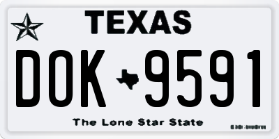 TX license plate DOK9591