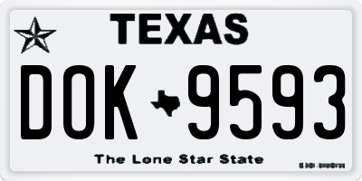 TX license plate DOK9593