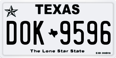 TX license plate DOK9596