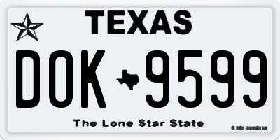 TX license plate DOK9599