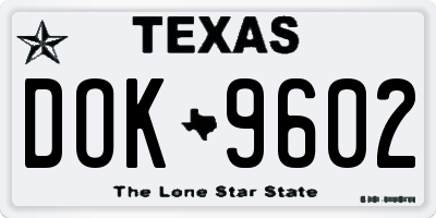 TX license plate DOK9602