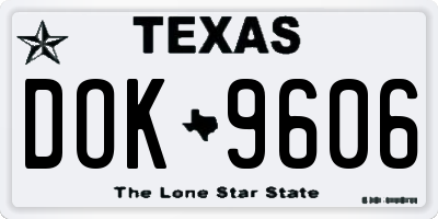 TX license plate DOK9606