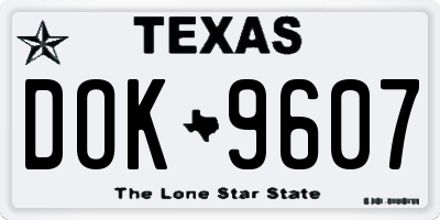 TX license plate DOK9607