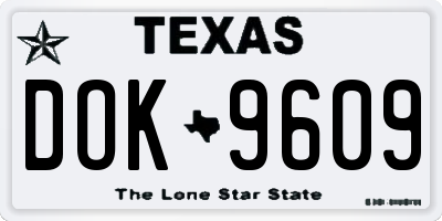 TX license plate DOK9609