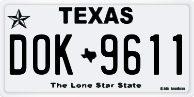 TX license plate DOK9611