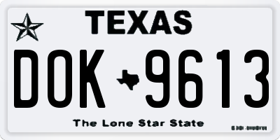 TX license plate DOK9613