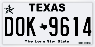 TX license plate DOK9614