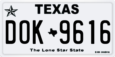TX license plate DOK9616