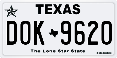TX license plate DOK9620