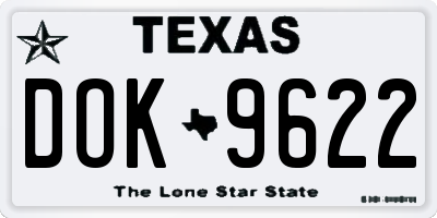 TX license plate DOK9622