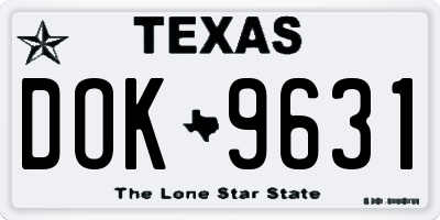 TX license plate DOK9631