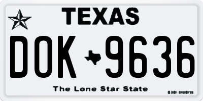 TX license plate DOK9636